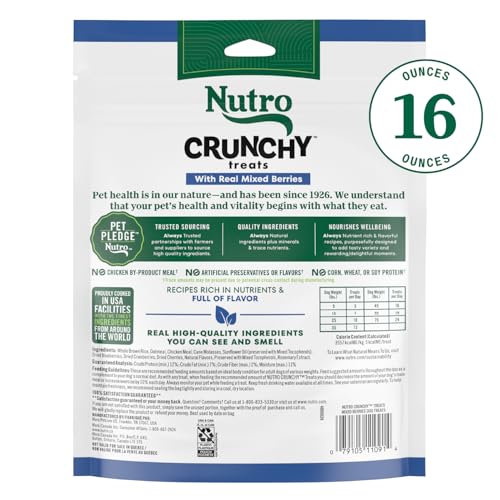 Nutro croquant gourmandises baies melangees vue rapprochée: texture appétissante et récompense rapide.