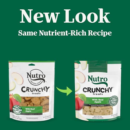 Nutro friandises pomme réelle pour chien, parfaites lors des séances d'entraînement courtes.