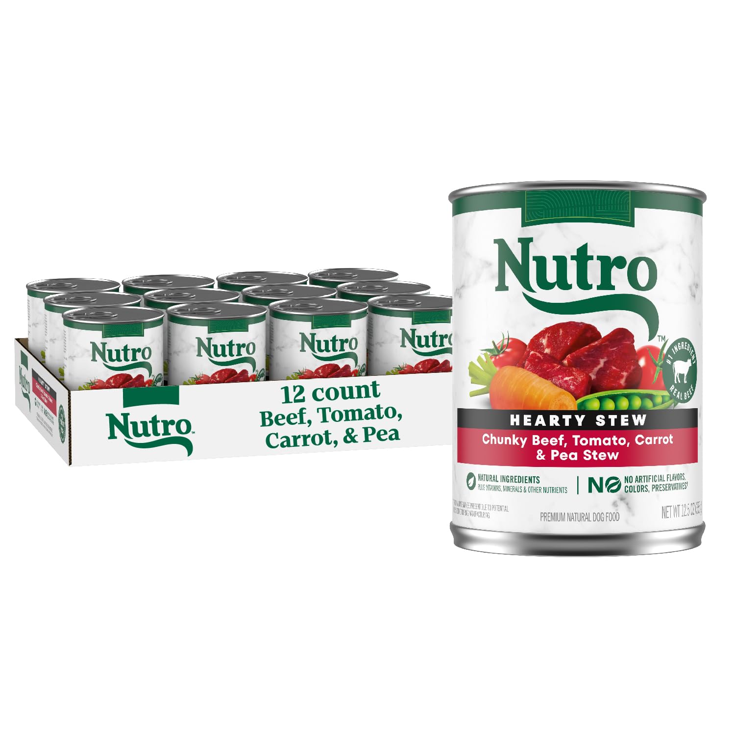 Nutro Hearty Stew: morceaux de boeuf dans une sauce savoureuse, repas appétissant pour chien.
