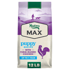 Nutro MAX Recette Puppy croquettes pour chiots, soutien digestion et énergie.