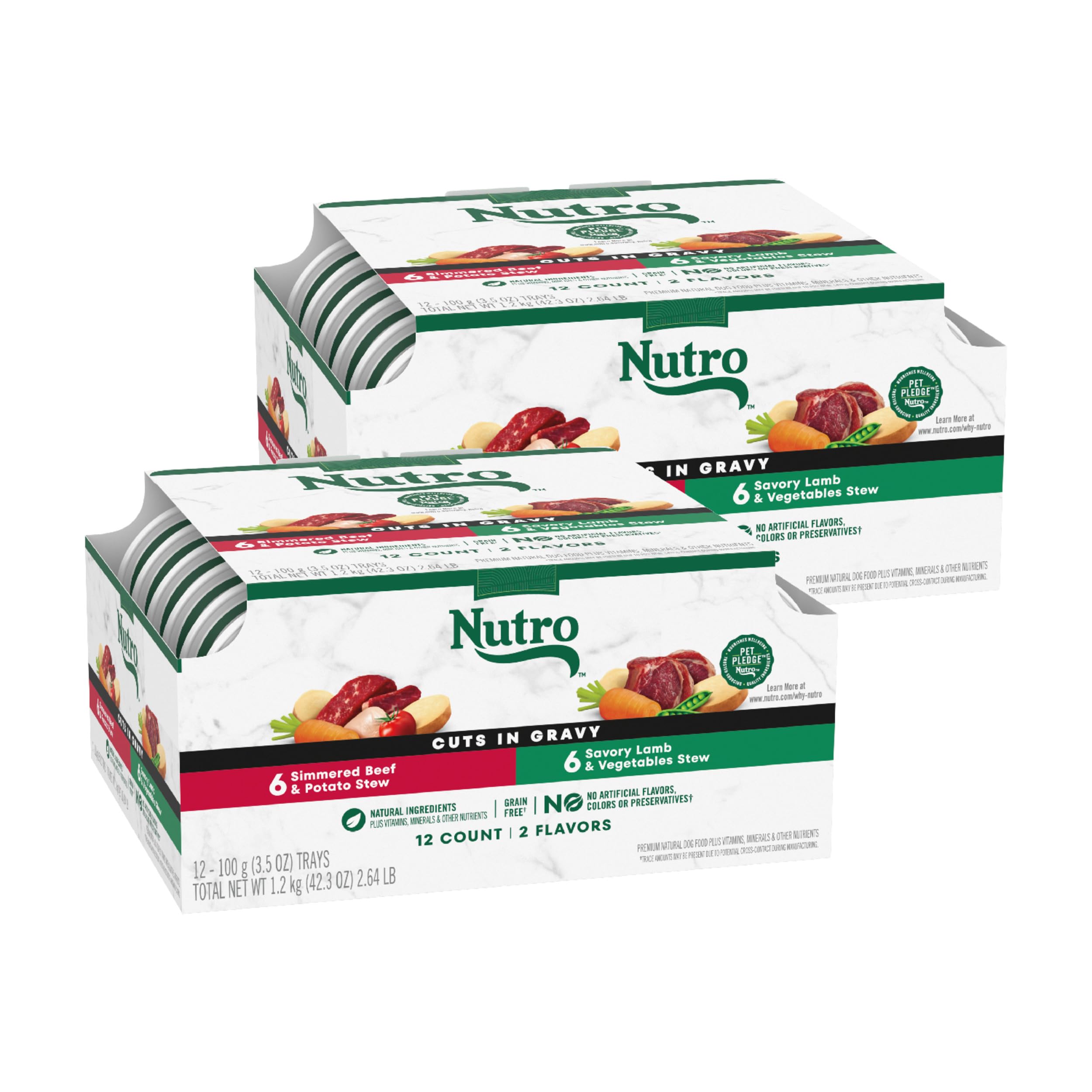 Nutro Naturel Choice agneau en sauce, barquette prête à servir pour chien.