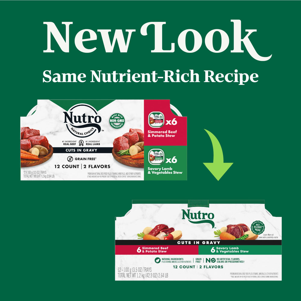 Nutro Naturel Choice agneau en sauce, bouchées tendres pour chien adulte.