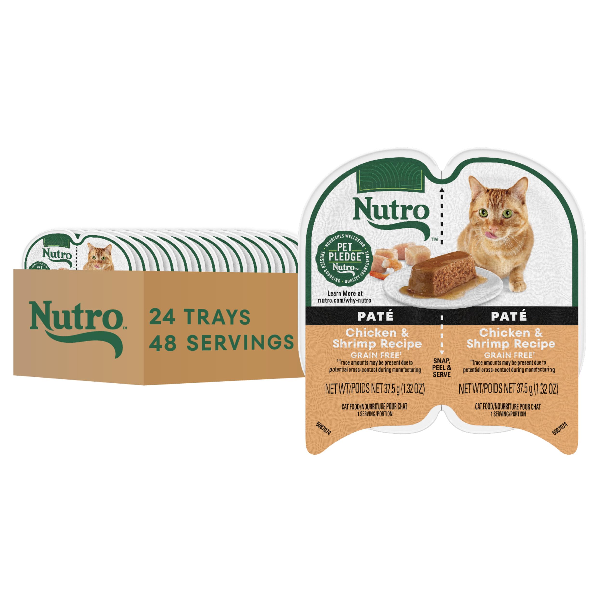 Nutro Perfect Portions Pâté Chat poulet et crevettes, bol appétissant et hydratant