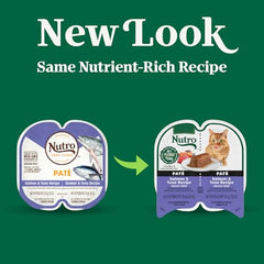 Texture crèmeuse du pâté Nutro saumon-thon, dégustation agréable pour le chat