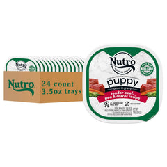 Nutro Puppy avec boeuf vrai, premier ingrédient, pour chiots en croissance.