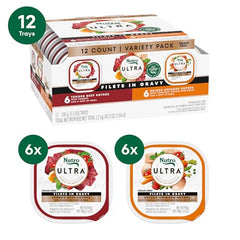 Nutro Ultra filets en gravy dinde rotee entree, saveur appréciée par les chiens adultes.