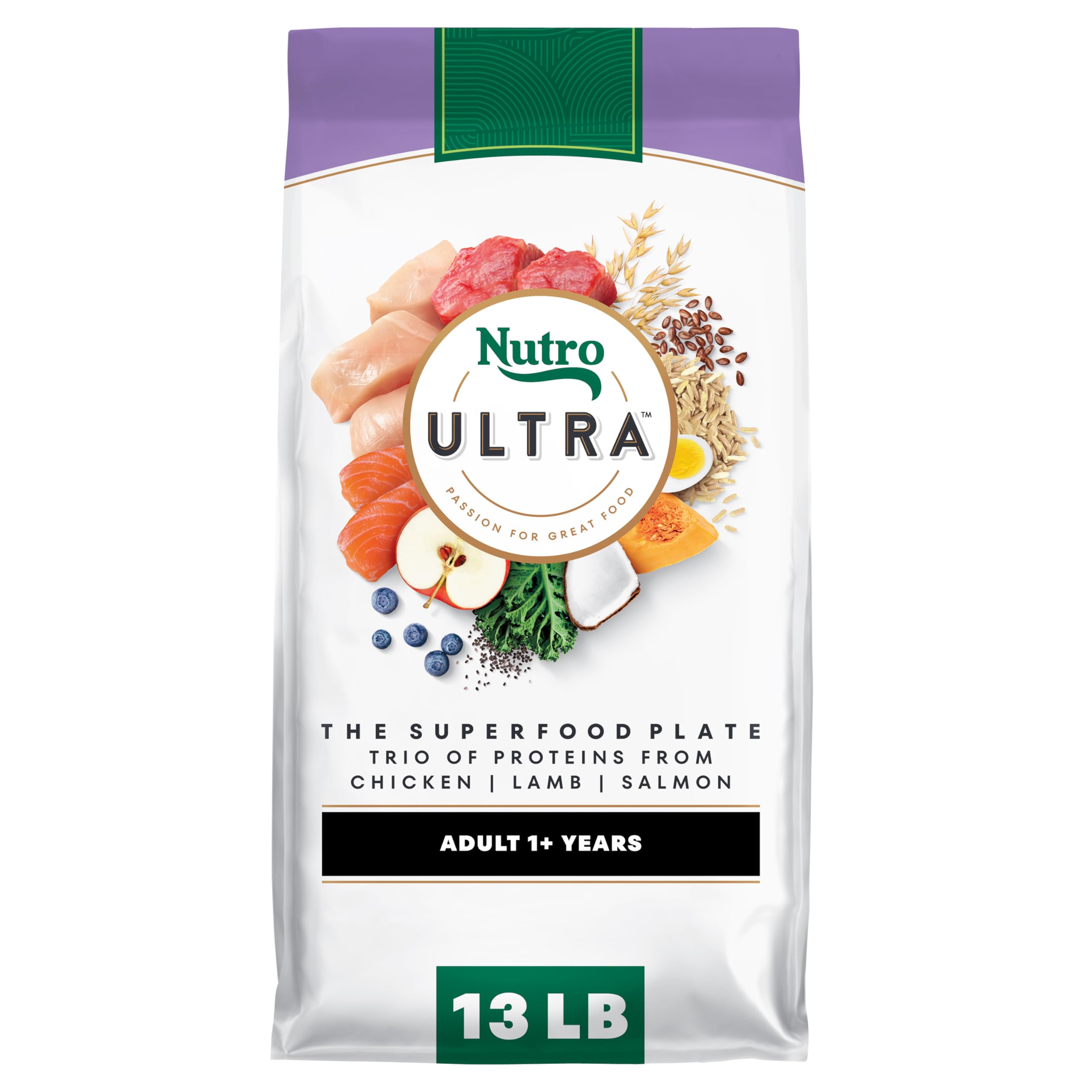 Nutro Ultra croquettes pour chien adulte dans un sac de 13 lb, pratique et nutritif
