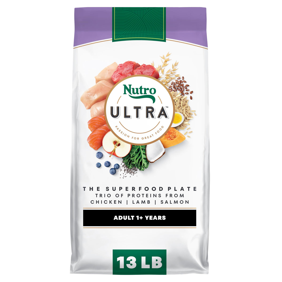 Nutro Ultra croquettes pour chien adulte dans un sac de 13 lb, pratique et nutritif