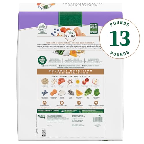 Croquettes Nutro Ultra trio protéines poulet-lamb-saumon, saveur riche pour repas quotidiens