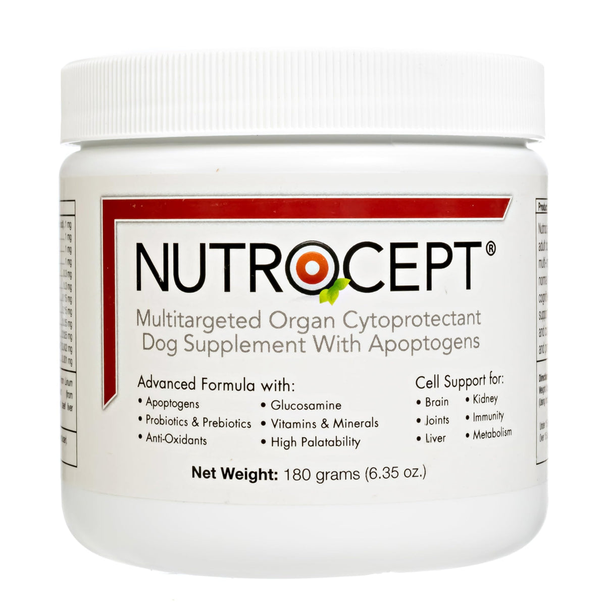 NutroCept poudre-appétente, facile à saupoudrer sur les repas du chien.
