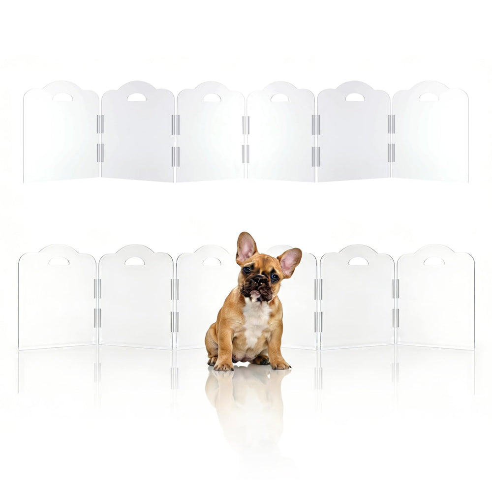 NutroLab barrière modulaires à 6 panneaux en acrylique transparente pour espaces réduits.