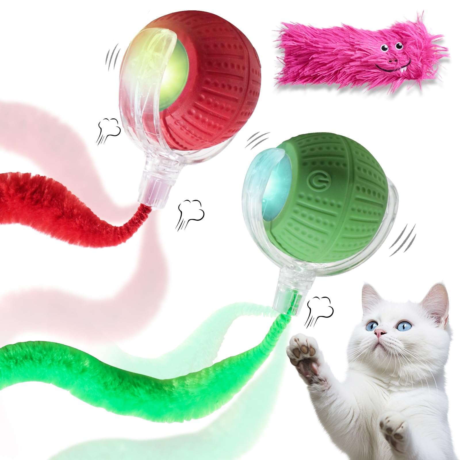 Jouet interactif NVTED: balle mobile stimulant l’exercice des chats d’intérieur.