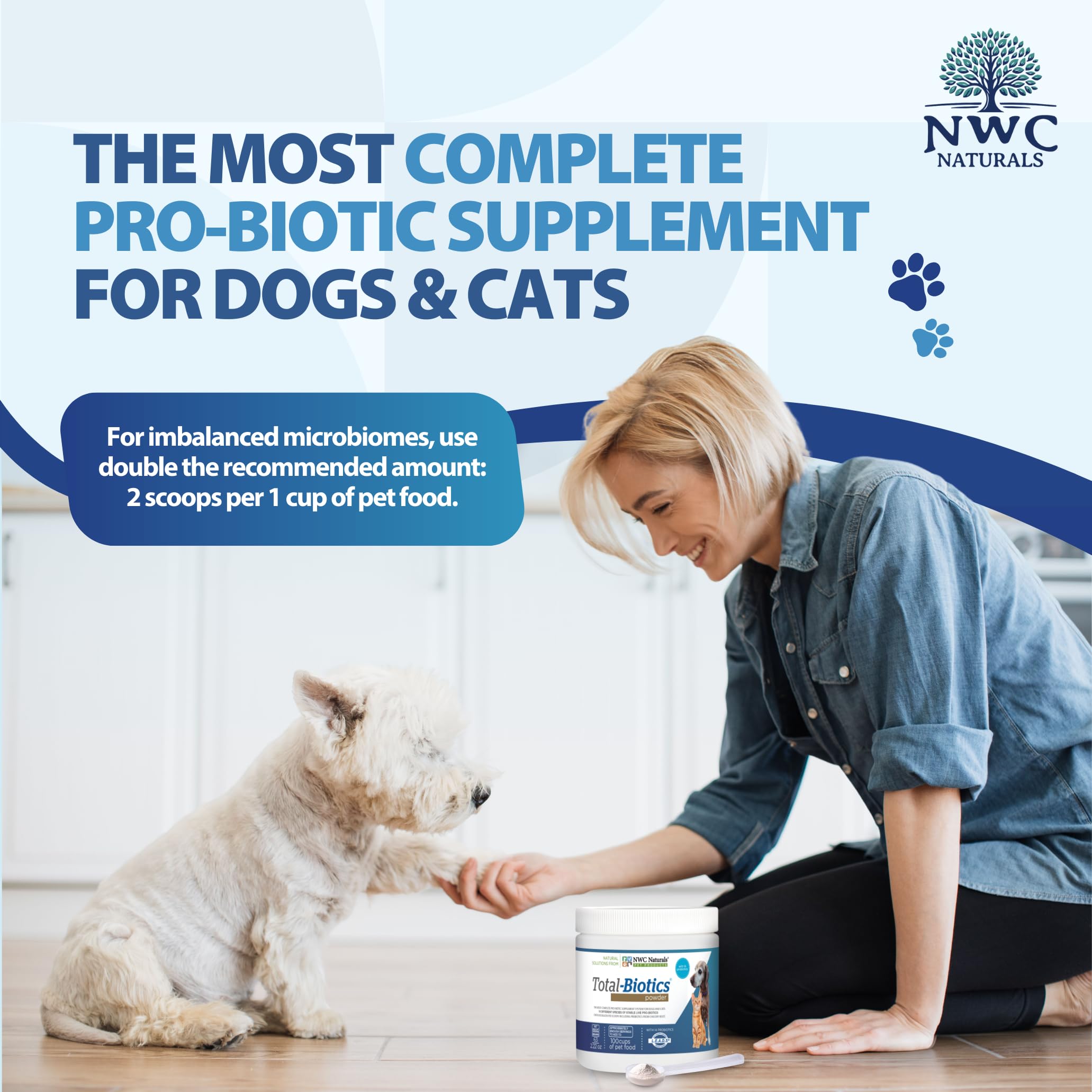 Total-Biotics dose-mesure-cuillere – facile à doser dans les repas.