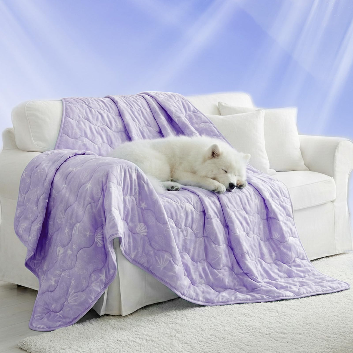 NWK couverture refroidissante pour chien sur canapé, sensation rafraîchissante.