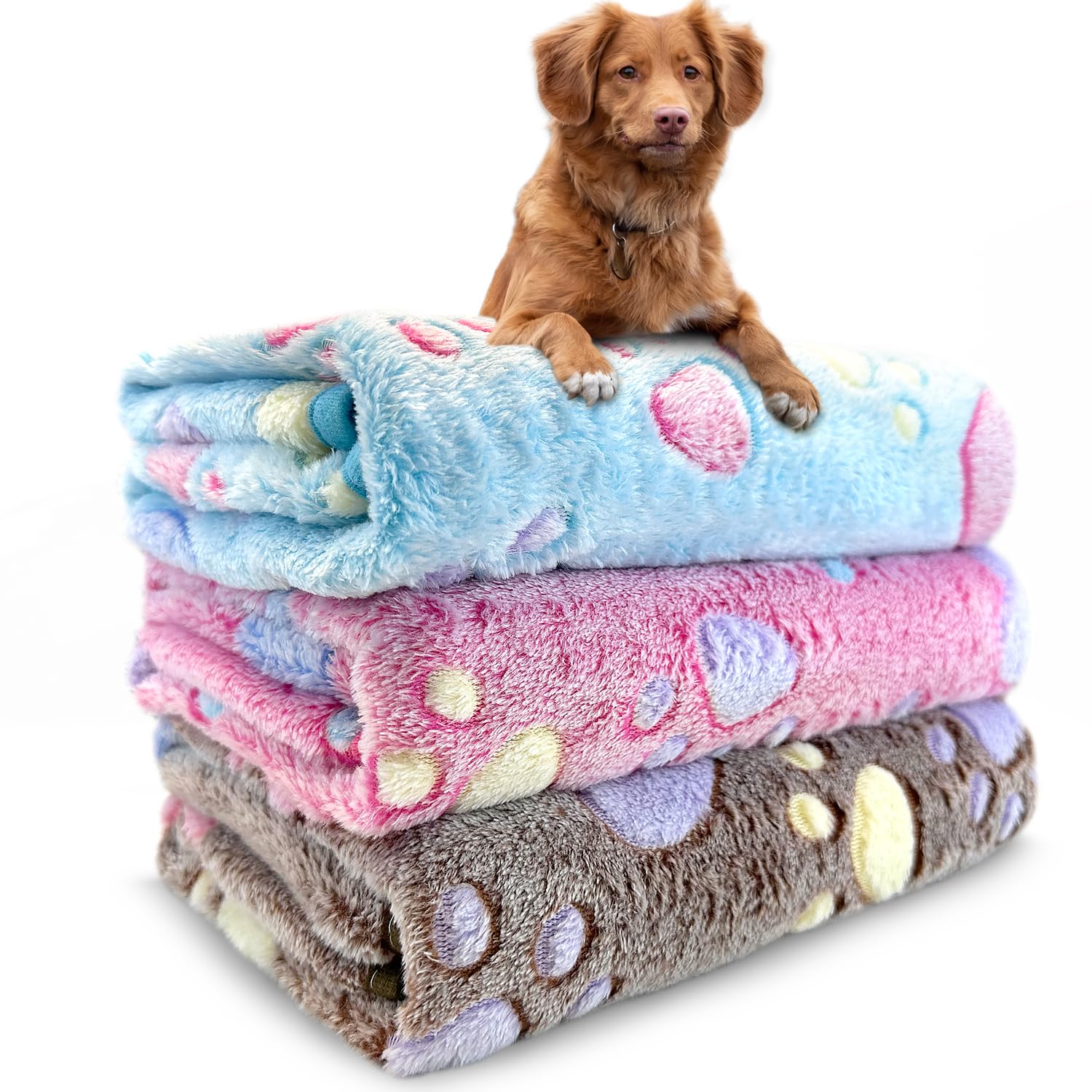 NXDZI couverture chien empreinte patte rose — douceur et chaleur pour le repos.