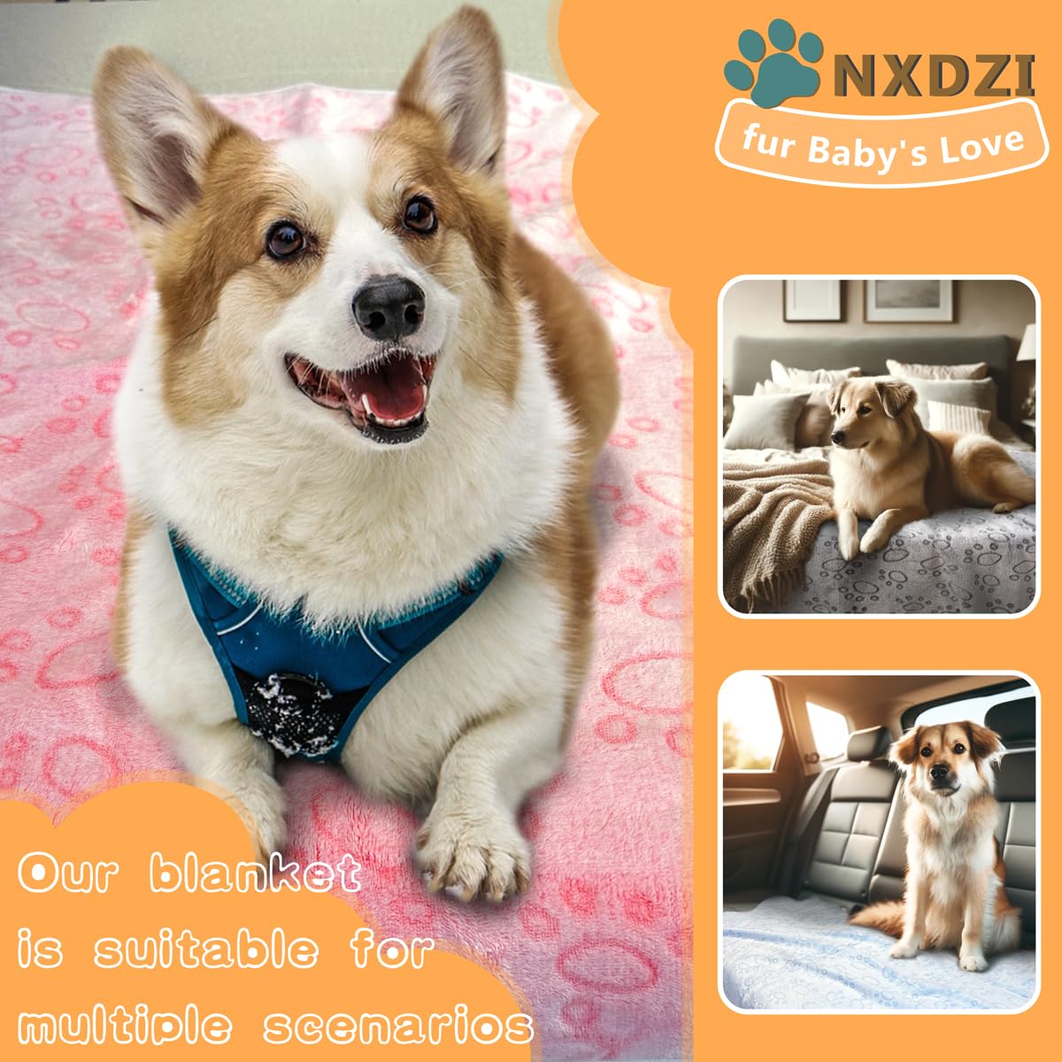 Couvre-lit NXDZI pour cage de chien, protège le lit et les poils.