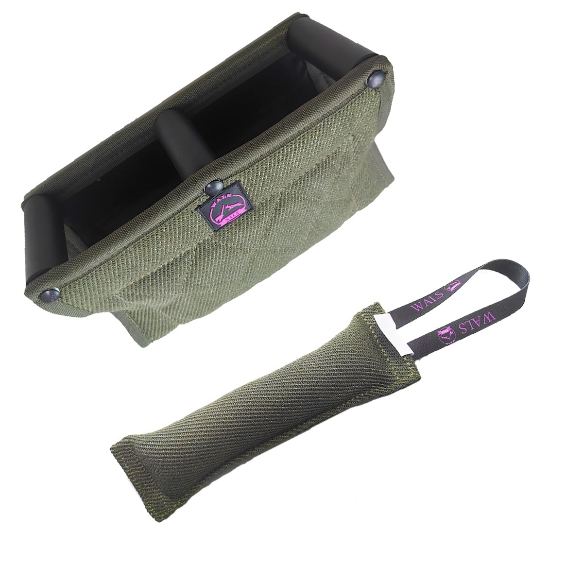 Jouet de morsure NYDH en polyamide vert armée, idéal pour l'entraînement et le jeu durable.