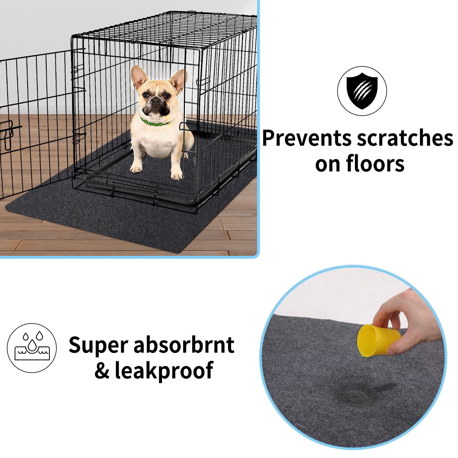 NYFITY Tapis cage antiglisse offre une base stable pour chiens actifs.