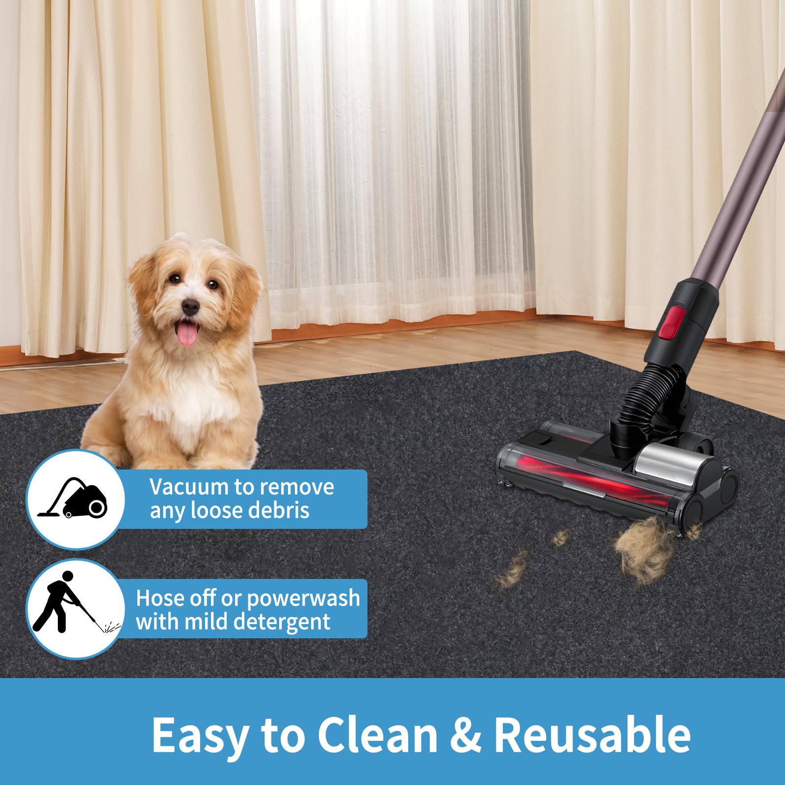 NYFITY Tapis durable et réutilisable, adapté pour chiens et chiots.