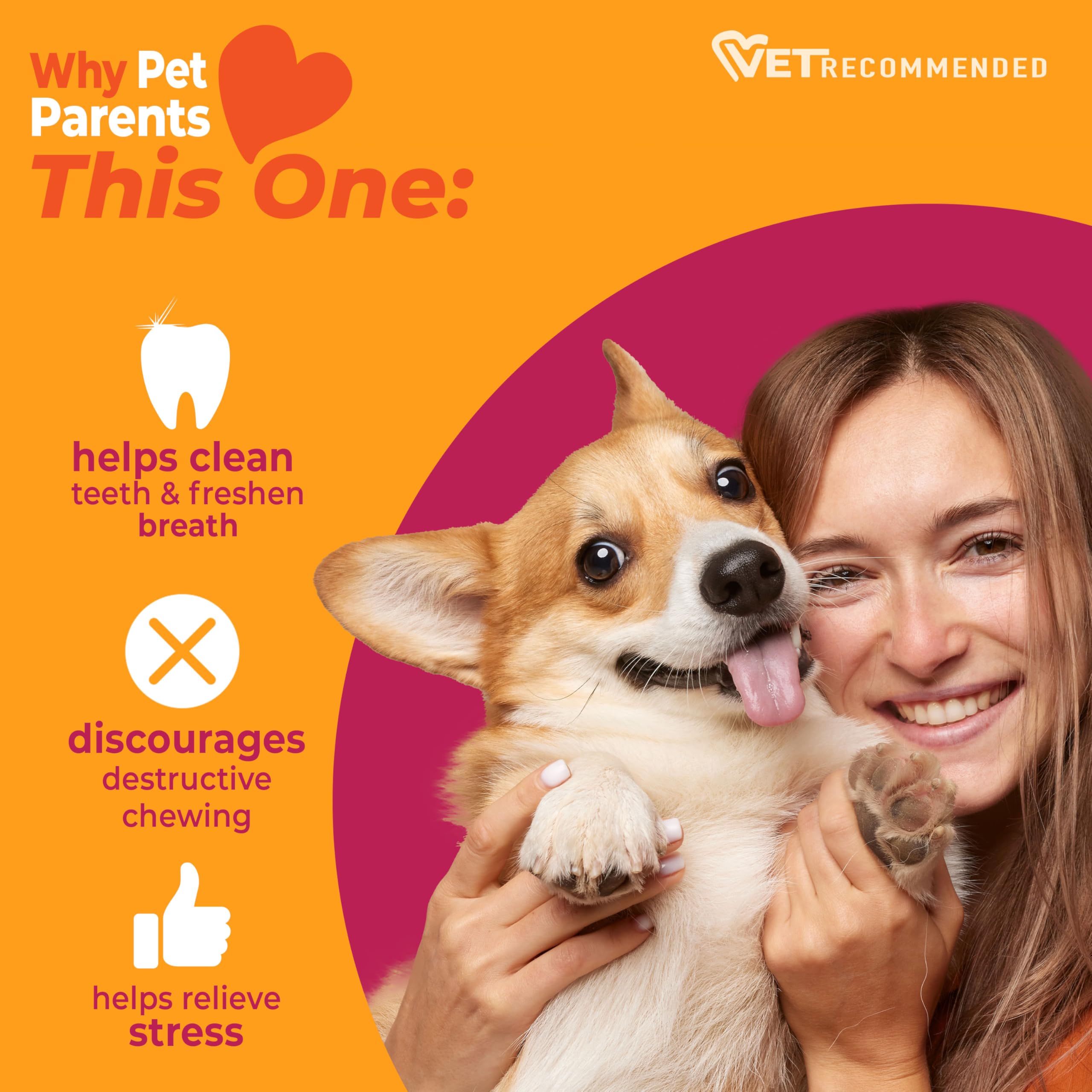Nylabone Wishbone avec 3 extrémités de mastication pour varier l’expérience.