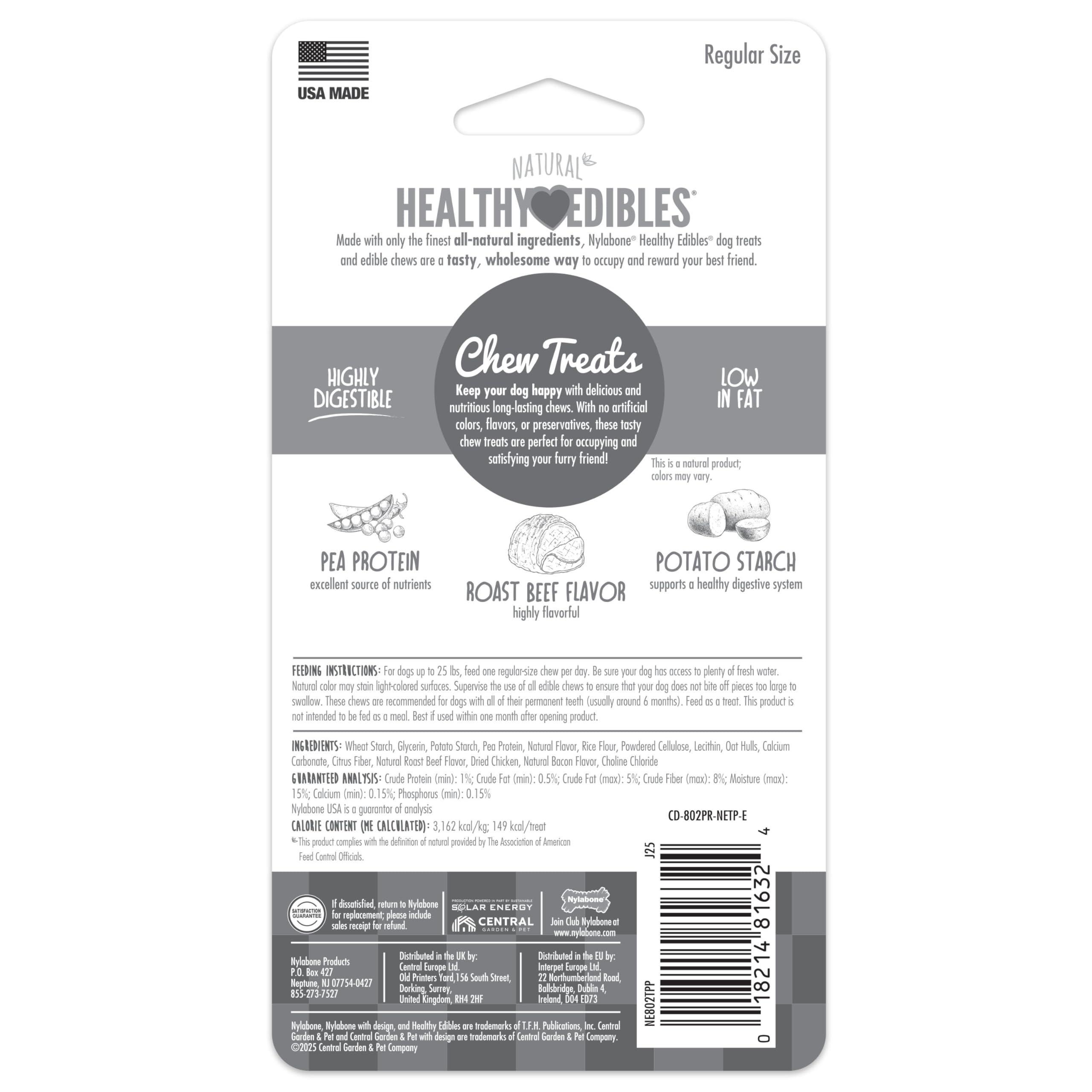 Goût boeuf rôti attrayant, friandises Nylabone Healthy Edibles