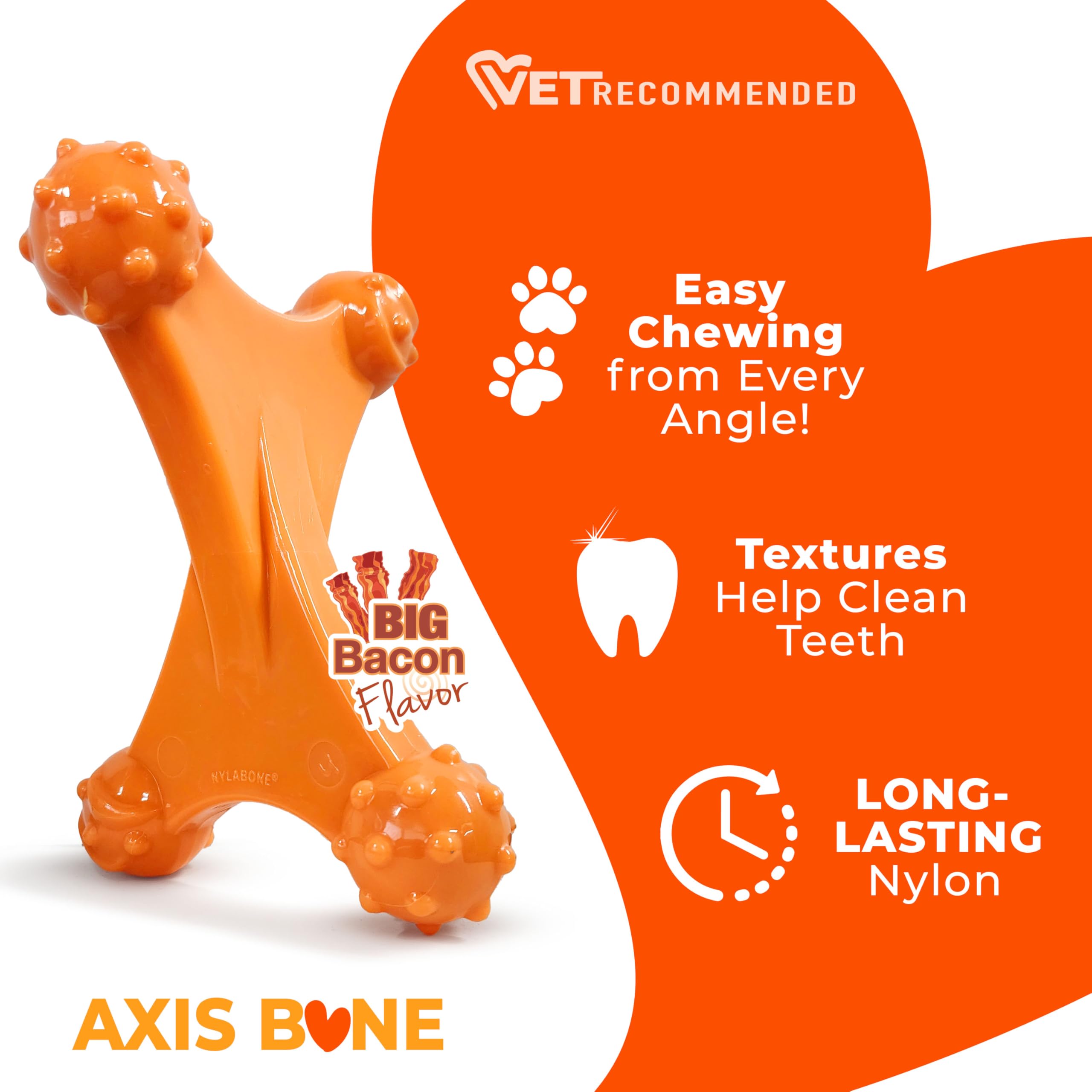 Nylabone Axis Bone – adapté pour chiens grands plus de 23 kg