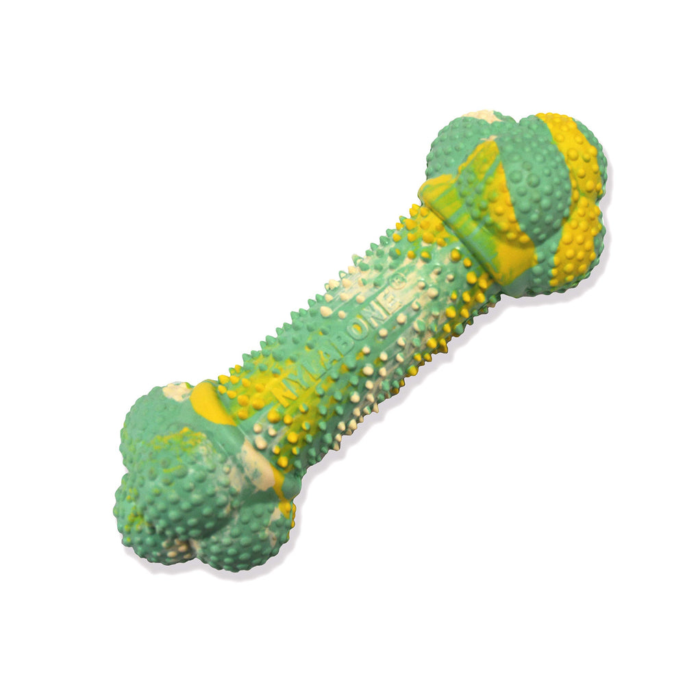 Nylabone Barbell pour chiot, dentition apaisée grâce à textures douces et double extrémité.