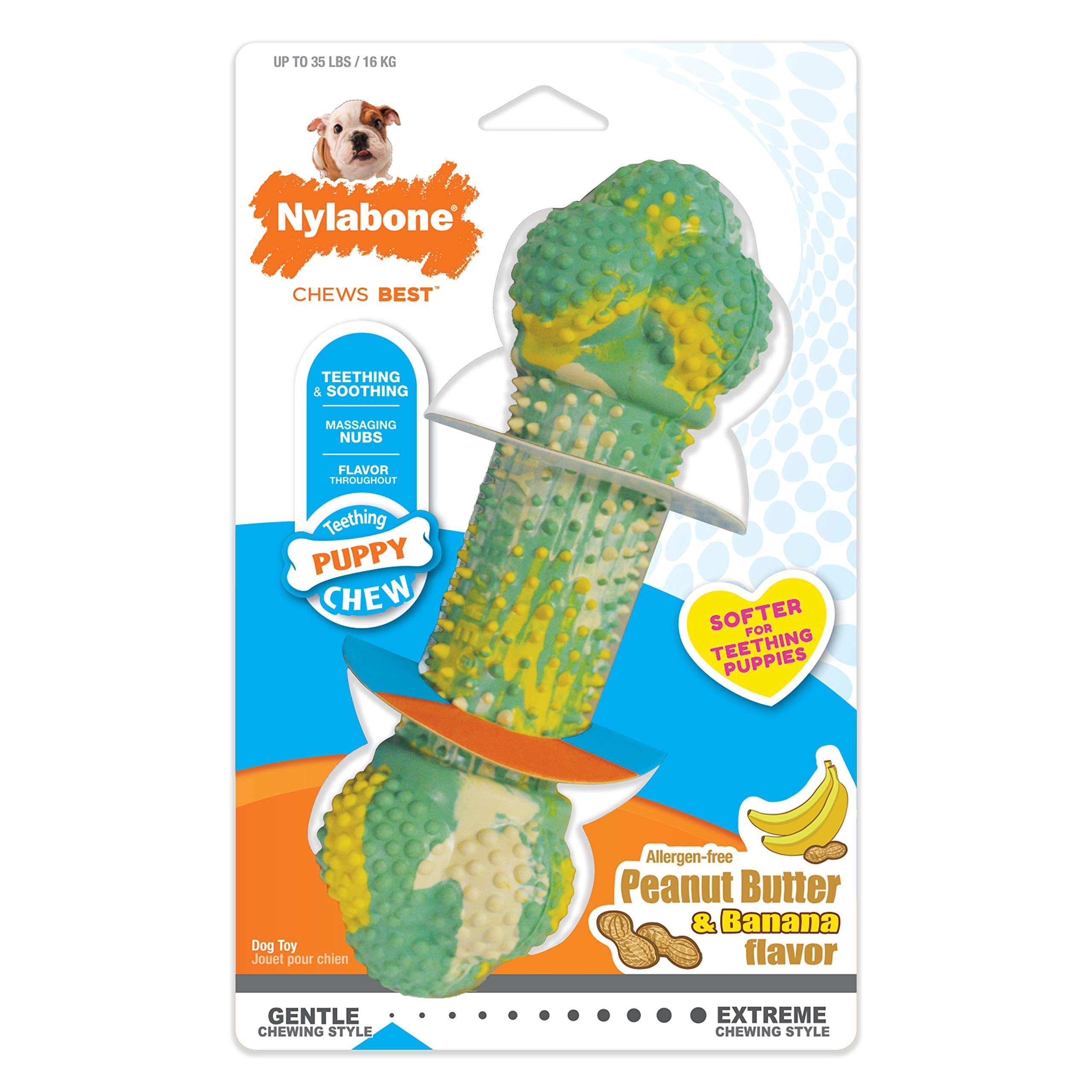 Nylabone Barbell éducation positive de la mastication pour habitudes durables.