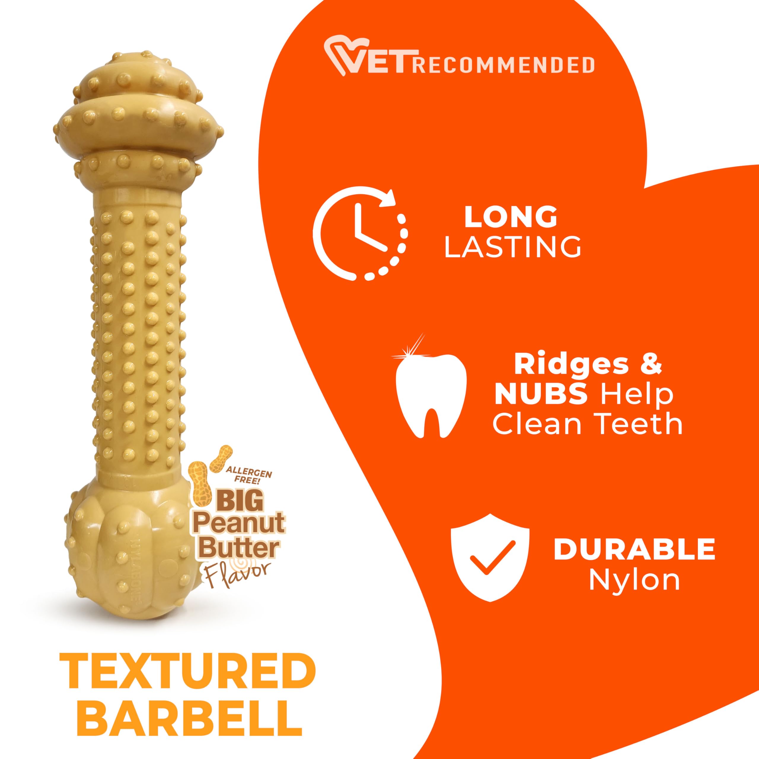 Nylabone Barbell Mastication Intense – conçu pour les mâcheurs les plus exigeants.