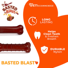 Nylabone Basted Blast Saveur Steak Intérieur – goût steak caché à l’intérieur.
