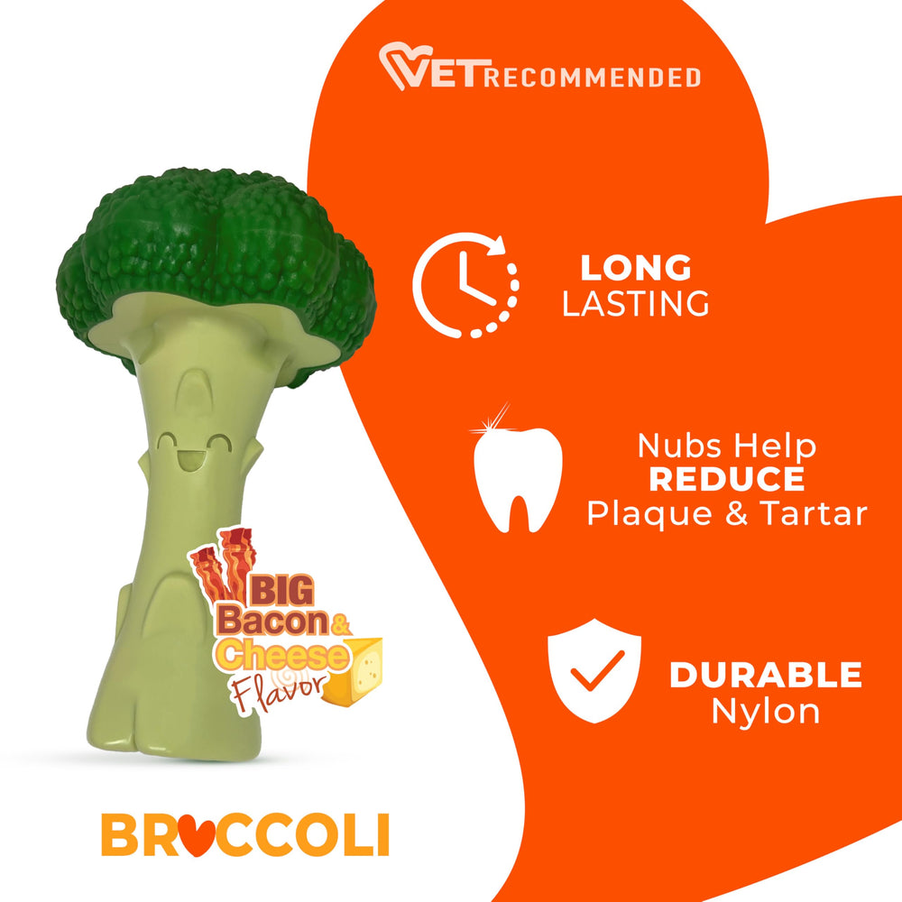 Nylabone Brocoli Puissance Mastication: conçu pour chiens jusqu'à 50 livres.