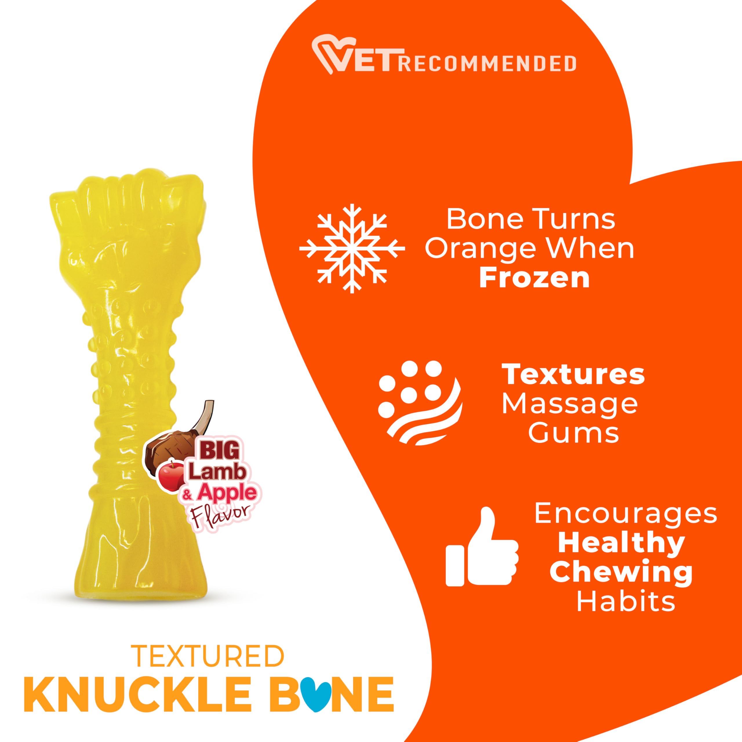 Nylabone changement-de-couleur-chiot: indique que le jouet est congelé