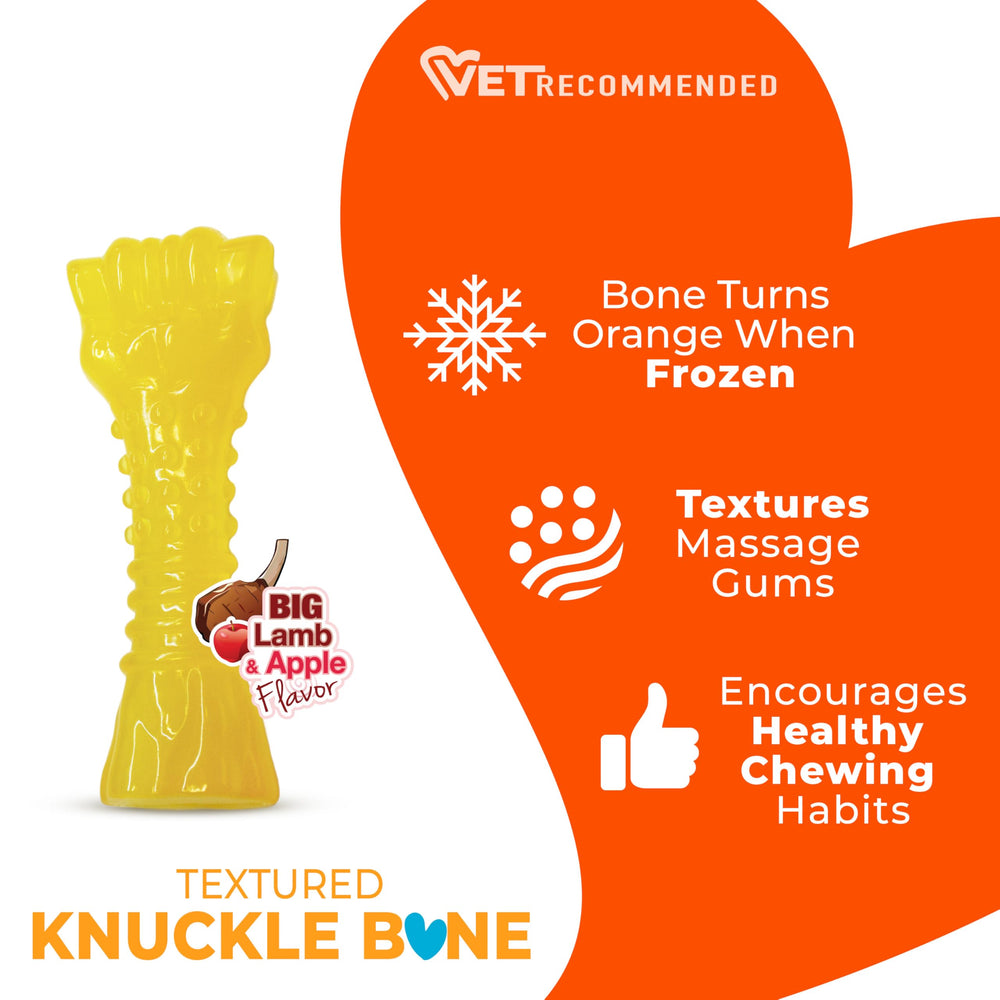 Nylabone changement-de-couleur-chiot: indique que le jouet est congelé