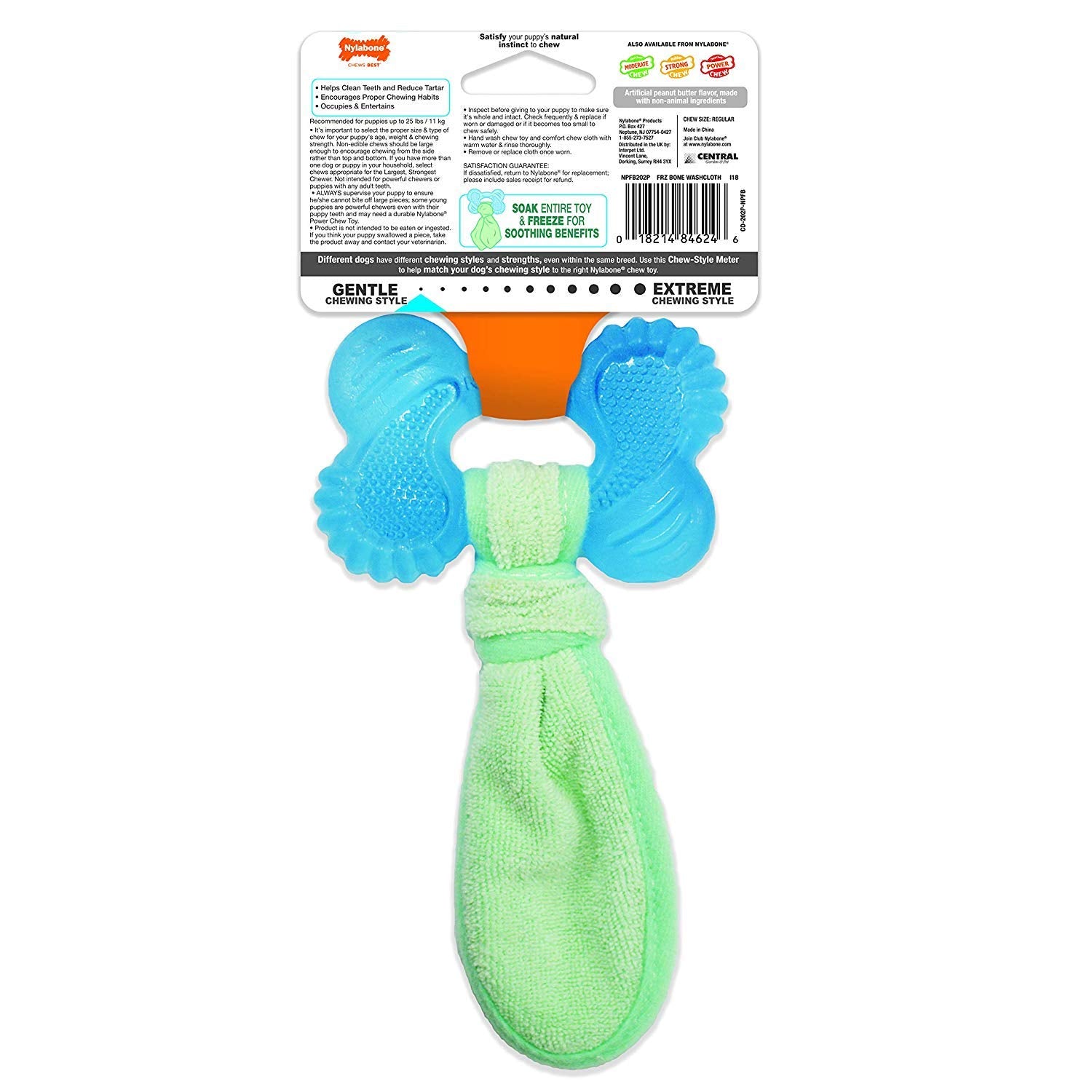 Nylabone Chill n Chew: texture massage gencives pour dentition plus confortable.