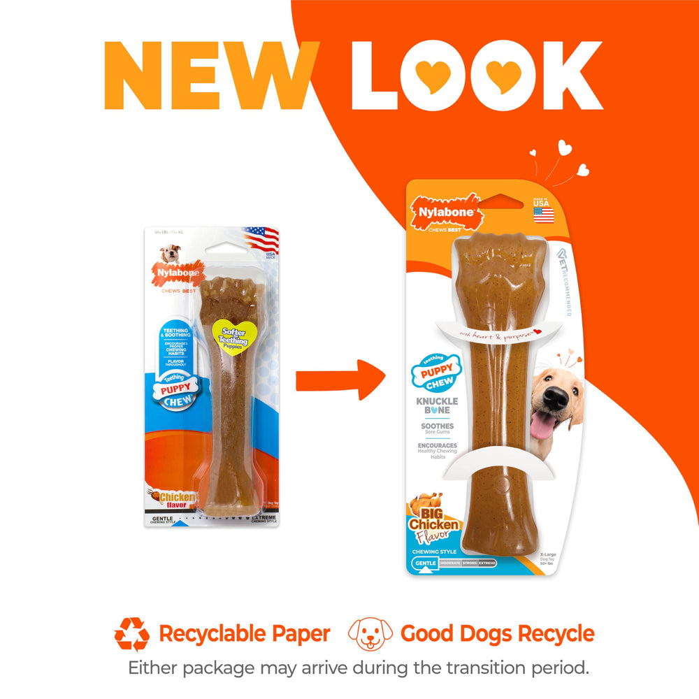 Nylabone chiot – arôme poulet, goût durable pour la mastication.