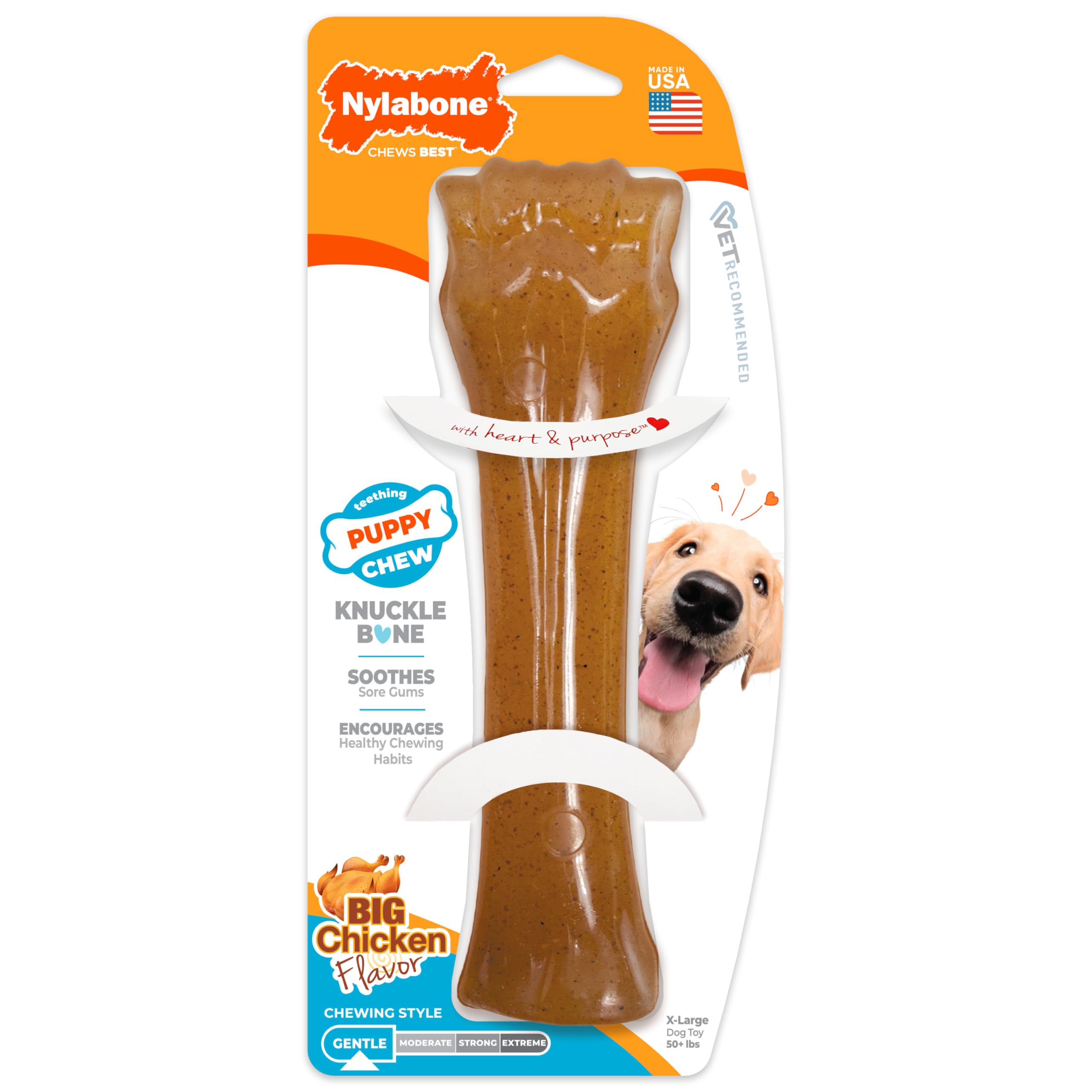 Nylabone chiot – gros os, soutien dentition et jeu sécurisé.