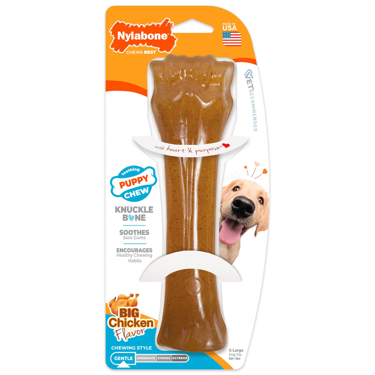 Nylabone chiot – gros os, soutien dentition et jeu sécurisé.