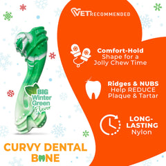 Nylabone Curvy manche pratique pour gros chien, prise facile.
