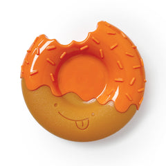 Nylabone Donut Power Chew avec glacage orange, robuste et durable pour mâcher prolongé.