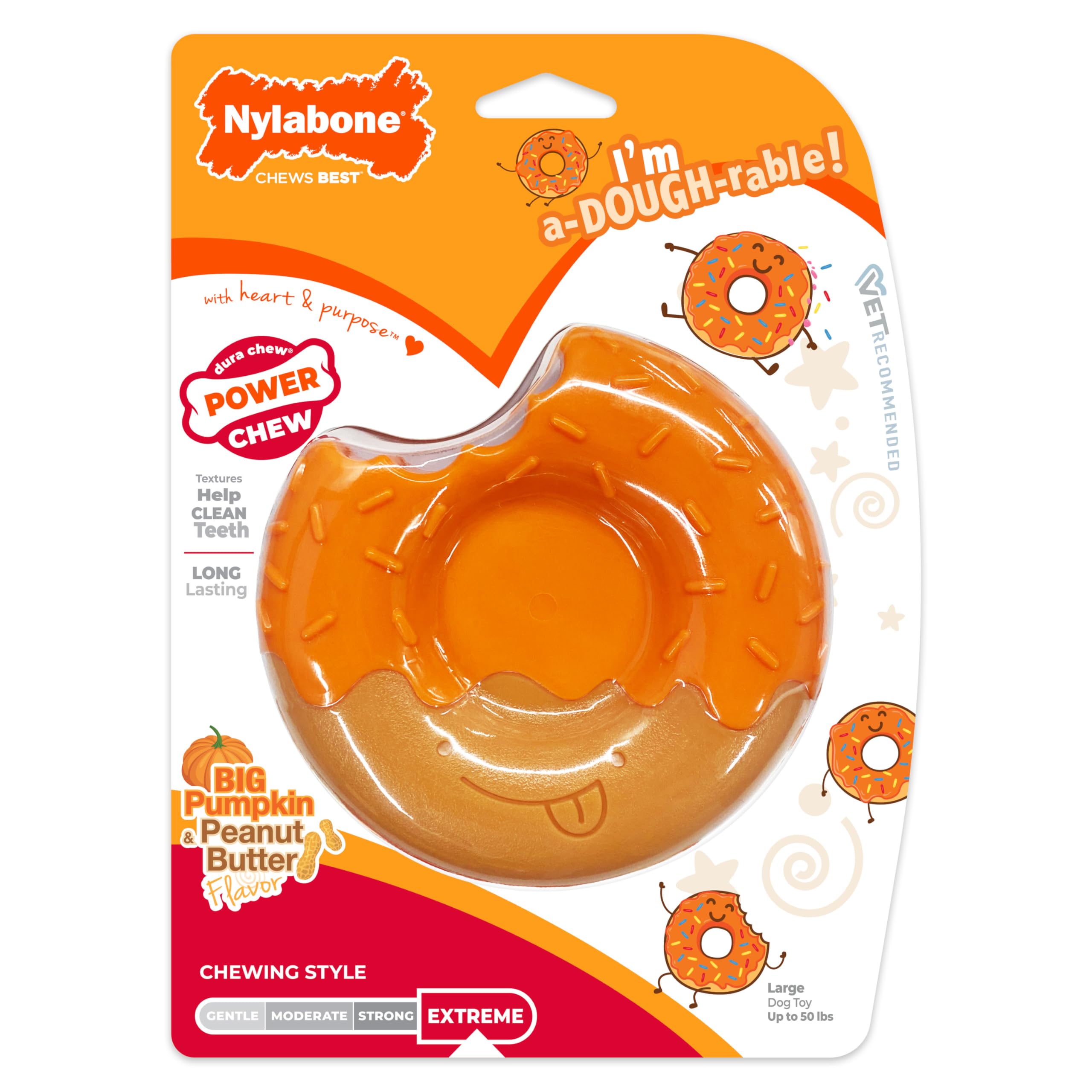 Nylabone Donut Power Chew, parfait pour des sessions de jeu supervisées.