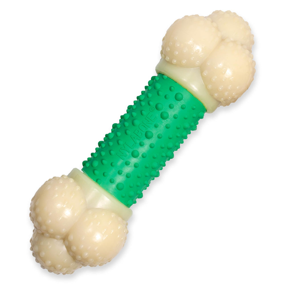 Nylabone Double Action Bone X-Large, 10 pouces, conçu pour mâcher intensément les chiens lourds.