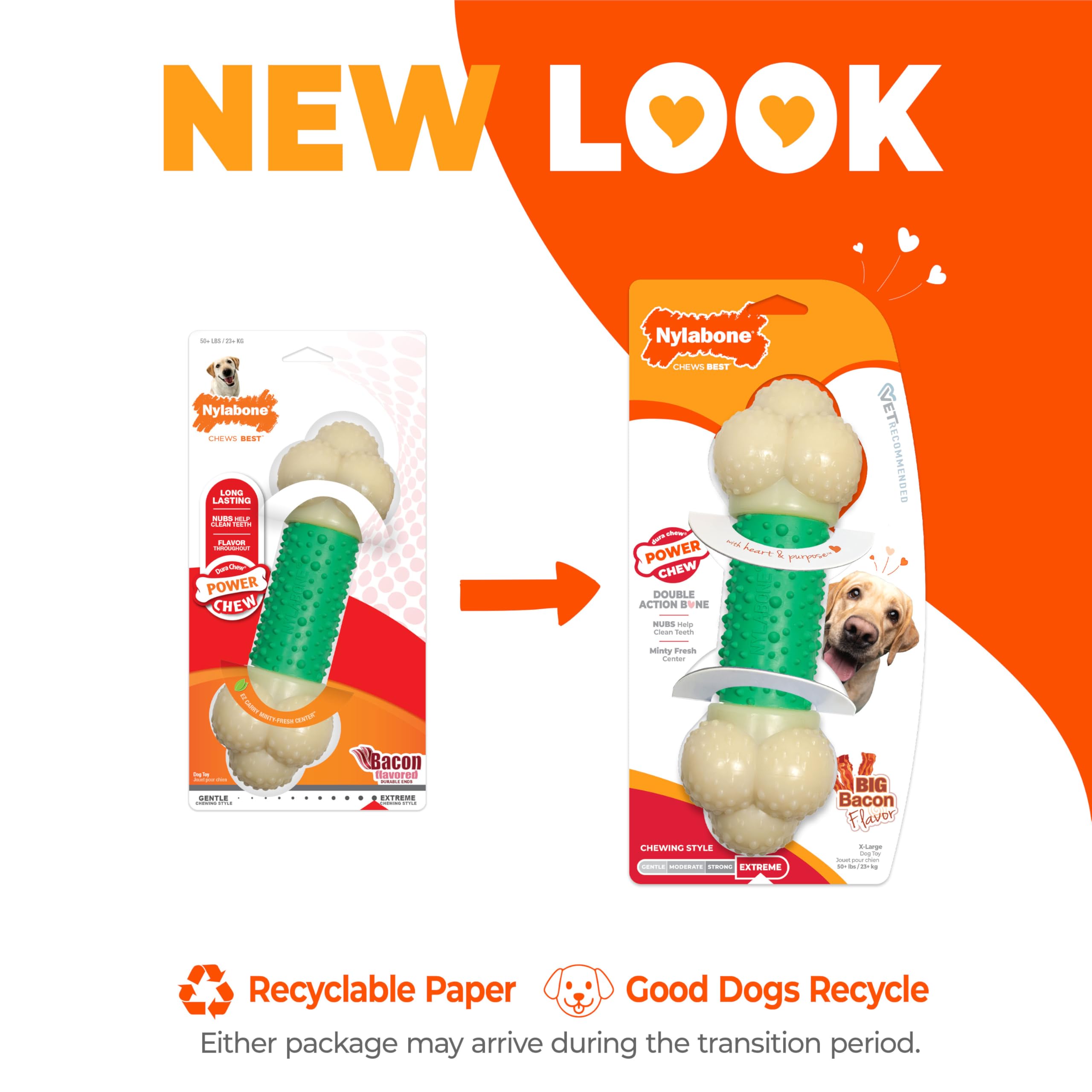 Extrémités endurcies du Nylabone X-Large, adaptées aux mâchages vigoureux.