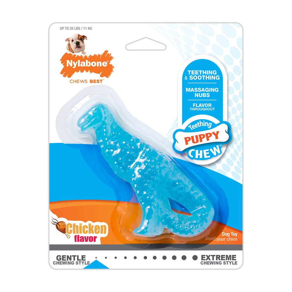 Jouet congélable Nylabone pour chiot, offre une sensation rafraîchissante pendant la dentition.
