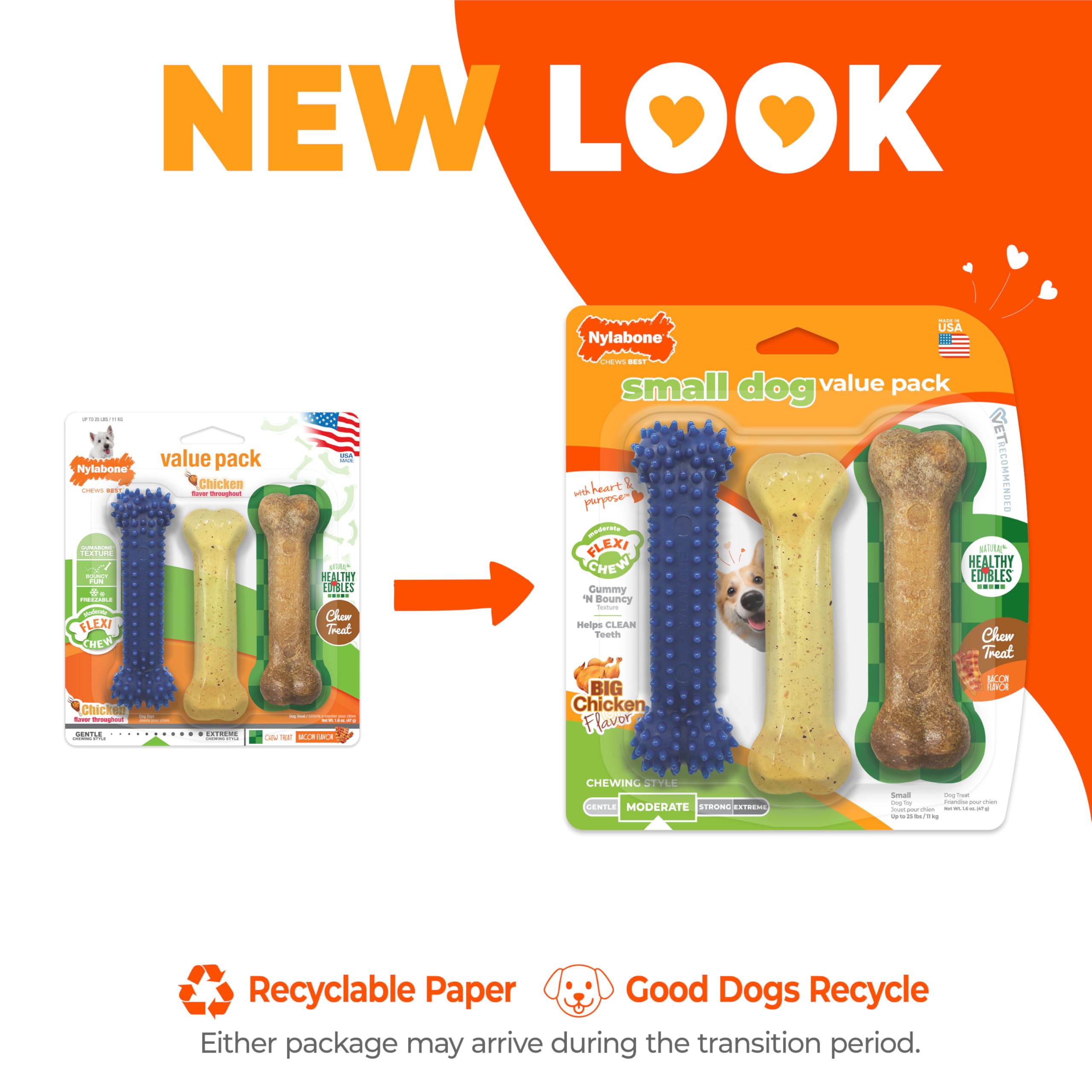 Nylabone Flexi Chew, friandise poulet, saveur intégrée et appétissante