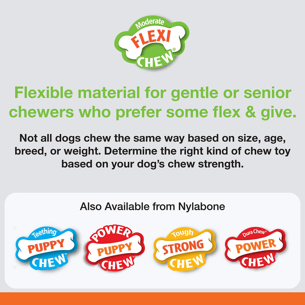 Nylabone Flexi Chew saveur bacon, goût savoureux lors du jeu.