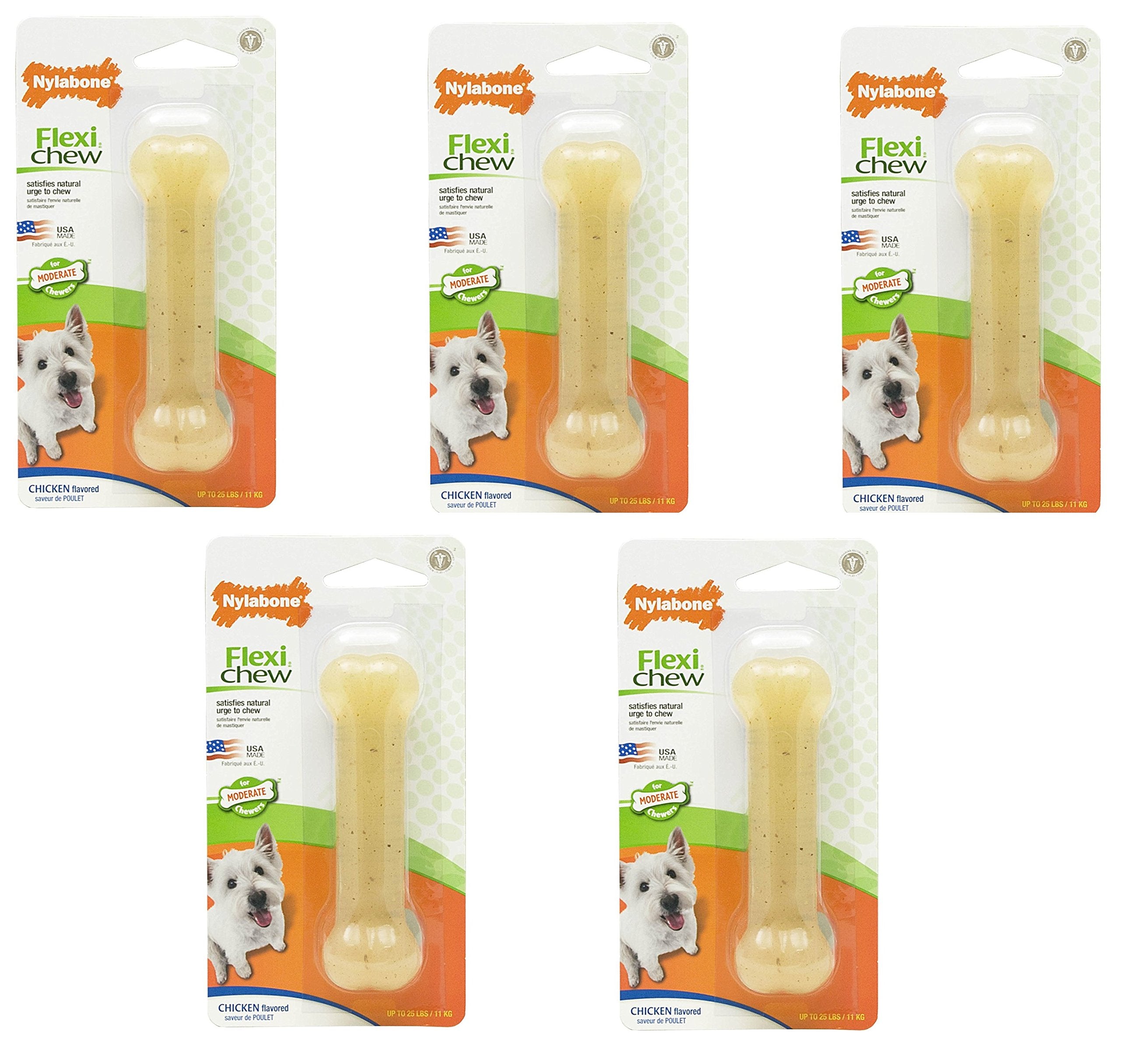 Nylabone FlexiChew os poulet Regular – jouet à mâcher pour chien, goût poulet stimulant