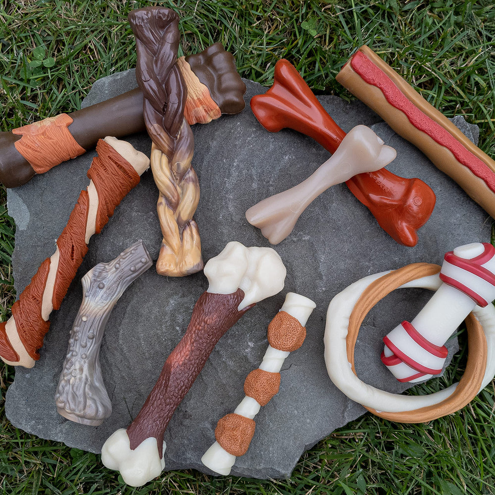 Nylabone forme os naturelle: design réaliste qui stimule la curiosité.