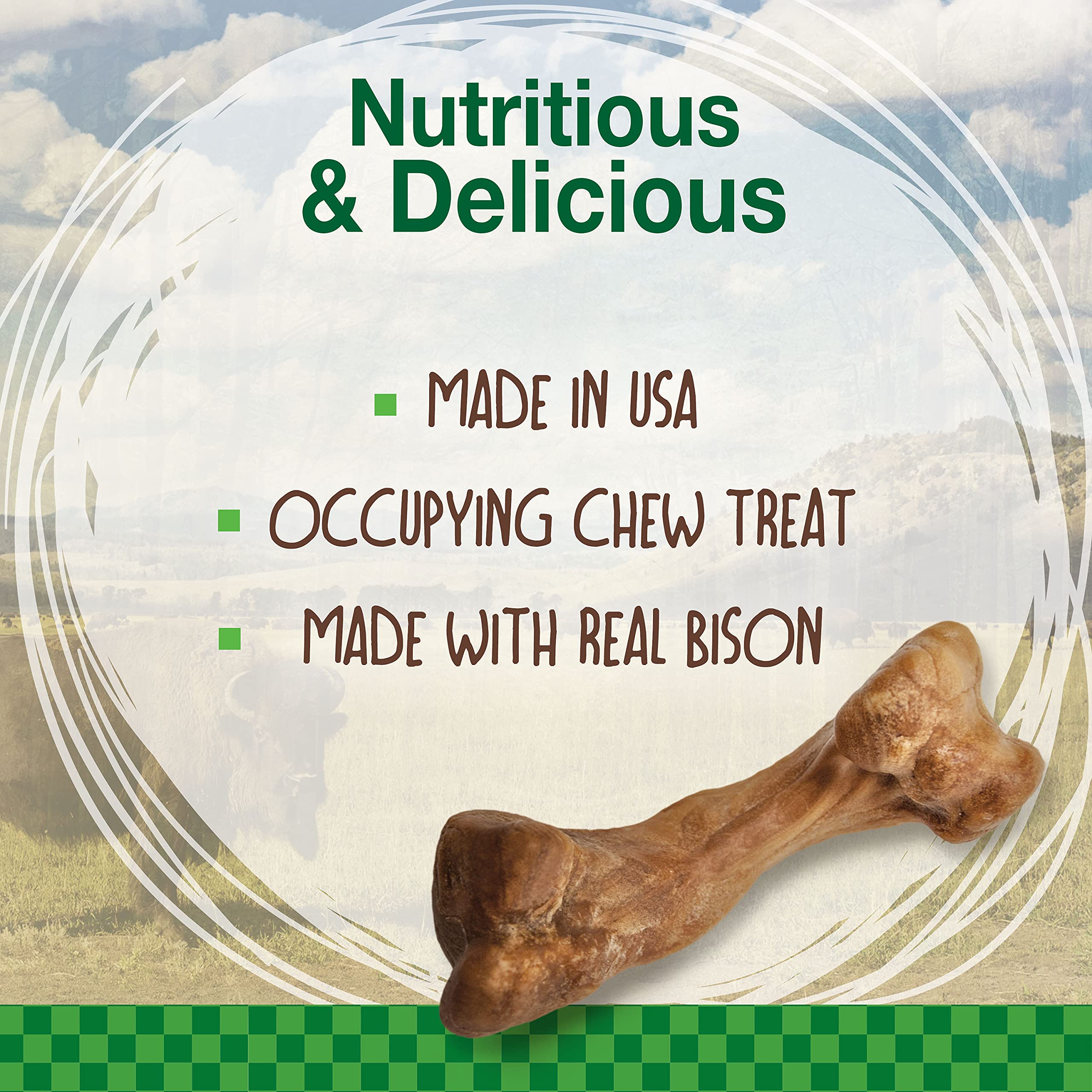 Nylabone gourmandises-bison pour chien, récompense naturelle et savoureuse