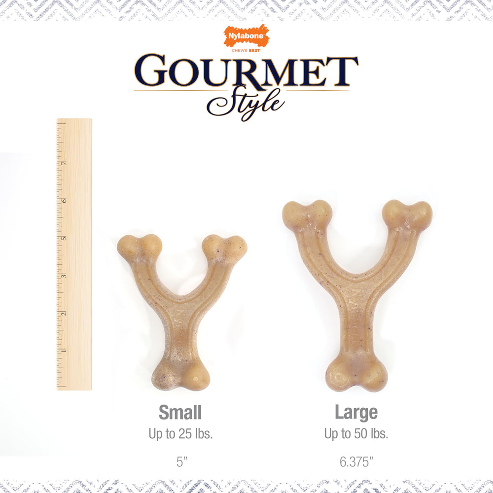 Nylabone Gourmet Style Wishbone Durable – matériau robuste pour mâcheurs forts.