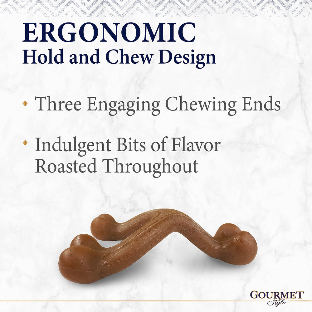 Nylabone Gourmet Style Wishbone Ergonomique : prise en bouche facile pour mâcher.